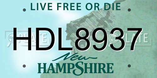 HDL8937 New Hampshire License Plate