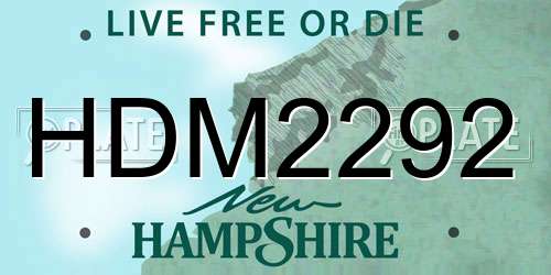 HDM2292 New Hampshire License Plate