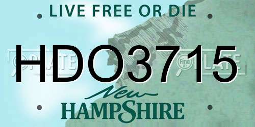 HDO3715 New Hampshire License Plate