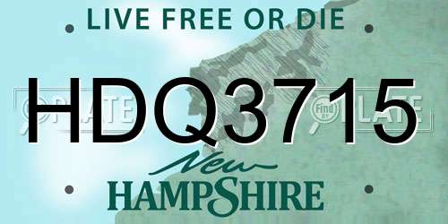 HDQ3715 New Hampshire License Plate
