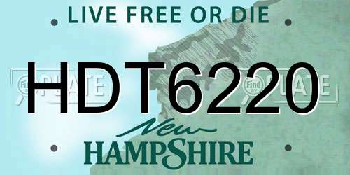 HDT6220 New Hampshire License Plate