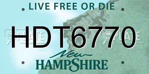 HDT6770 New Hampshire License Plate