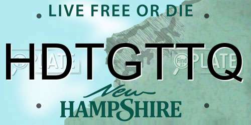 HDTGTTQ New Hampshire License Plate
