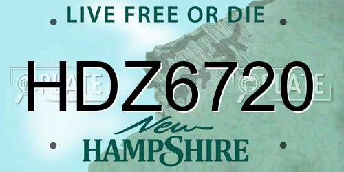 HDZ6720 New Hampshire License Plate