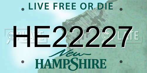 HE22227 New Hampshire License Plate
