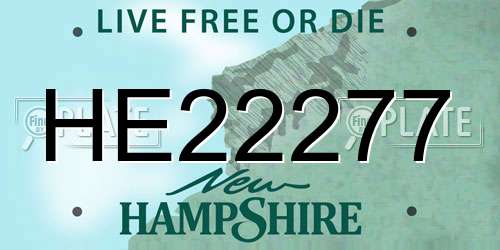 HE22277 New Hampshire License Plate