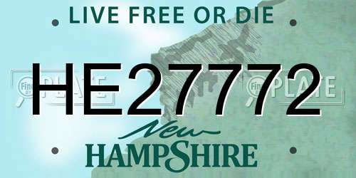 HE27772 New Hampshire License Plate