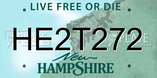 HE2T272 New Hampshire License Plate