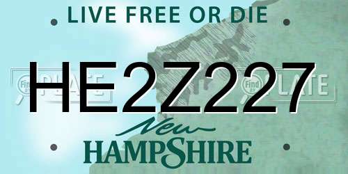 HE2Z227 New Hampshire License Plate