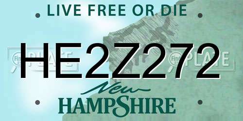 HE2Z272 New Hampshire License Plate