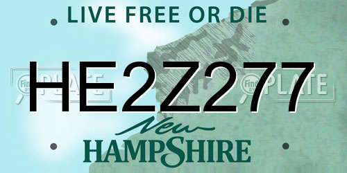 HE2Z277 New Hampshire License Plate
