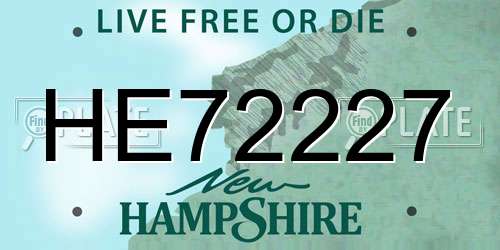 HE72227 New Hampshire License Plate