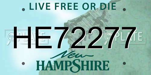 HE72277 New Hampshire License Plate