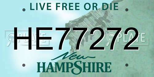 HE77272 New Hampshire License Plate