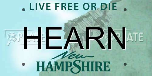 HEARN New Hampshire License Plate