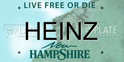 HEINZ New Hampshire License Plate
