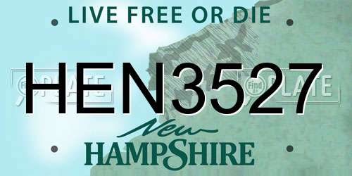HEN3527 New Hampshire License Plate