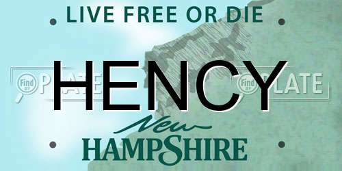 HENCY New Hampshire License Plate