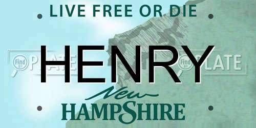 HENRY New Hampshire License Plate