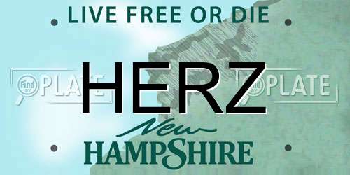 HERZ New Hampshire License Plate