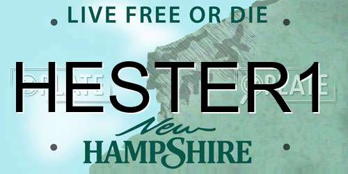 HESTER1 New Hampshire License Plate