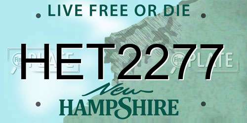 HET2277 New Hampshire License Plate