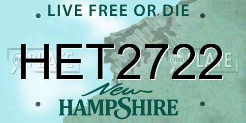 HET2722 New Hampshire License Plate