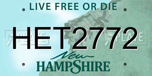 HET2772 New Hampshire License Plate