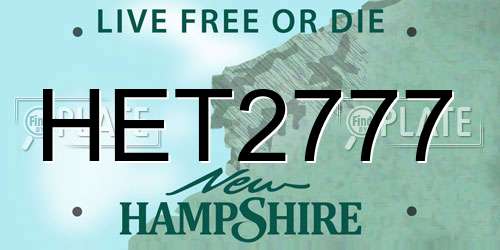 HET2777 New Hampshire License Plate