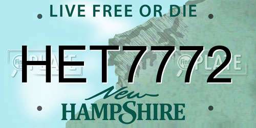 HET7772 New Hampshire License Plate