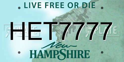 HET7777 New Hampshire License Plate