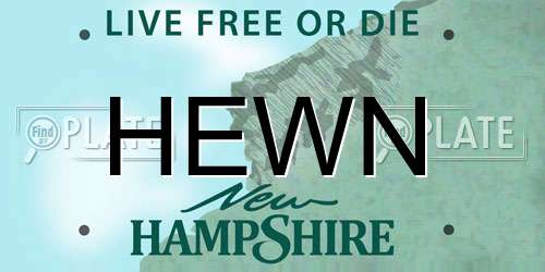 HEWN New Hampshire License Plate