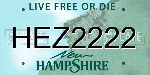 HEZ2222 New Hampshire License Plate