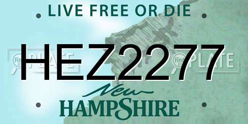 HEZ2277 New Hampshire License Plate