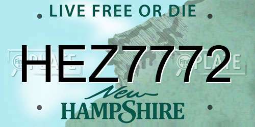 HEZ7772 New Hampshire License Plate