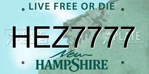 HEZ7777 New Hampshire License Plate