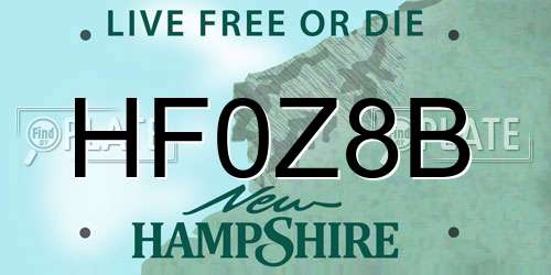 HF0Z8B New Hampshire License Plate