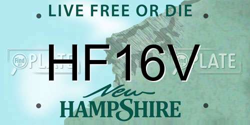 HF16V New Hampshire License Plate