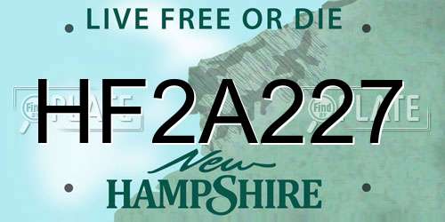 HF2A227 New Hampshire License Plate