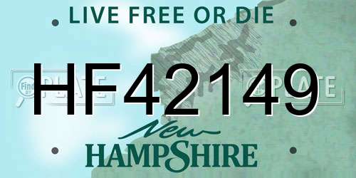 HF42149 New Hampshire License Plate