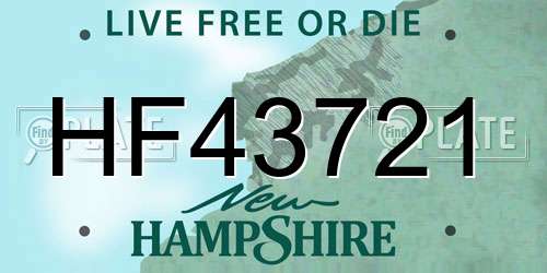 HF43721 New Hampshire License Plate