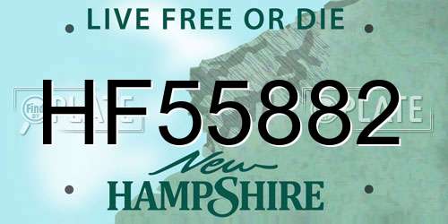 HF55882 New Hampshire License Plate