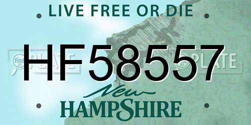 HF58557 New Hampshire License Plate