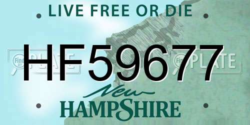 HF59677 New Hampshire License Plate