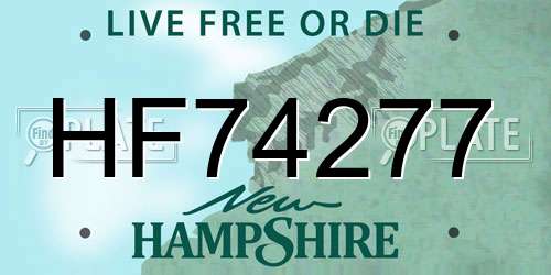 HF74277 New Hampshire License Plate