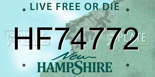 HF74772 New Hampshire License Plate