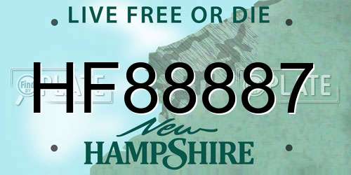 HF88887 New Hampshire License Plate