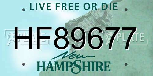 HF89677 New Hampshire License Plate