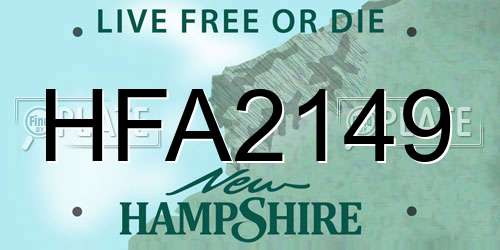 HFA2149 New Hampshire License Plate