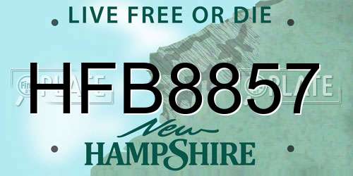 HFB8857 New Hampshire License Plate